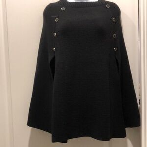 NAF NAF black cape crew neck sweater, size O/S Le Grand design in France, NEW